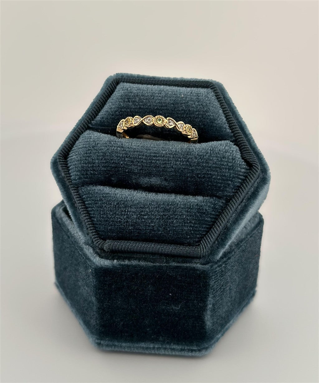 Yellow Gold Vintage Inspired August Birthstone Stackable Ring