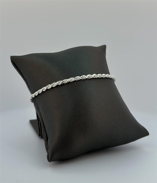 Sterling Silver 8" Rope Chain Bracelet