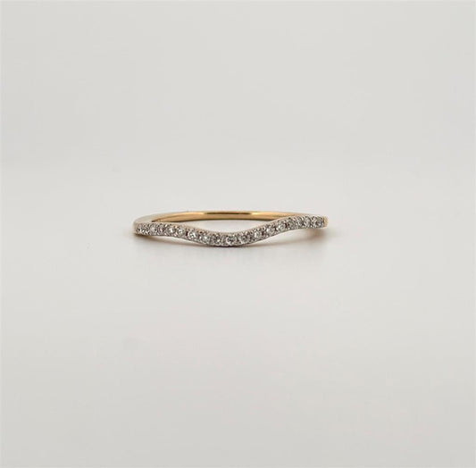 Yellow Gold Diamond Curved Ring