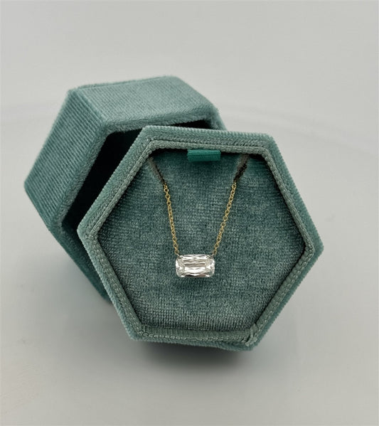 Yellow Gold Lab Diamond Solitaire Necklace