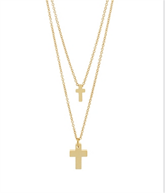 Layered Cross Necklace