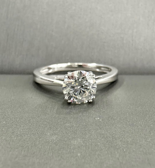 White Gold Lab Grown Solitare Ring
