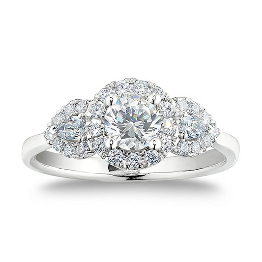 White Gold Three Stone Engagement Ring