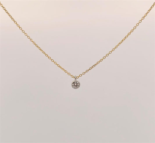 Yellow Gold Lab Grown Diamond Solitaire Necklace