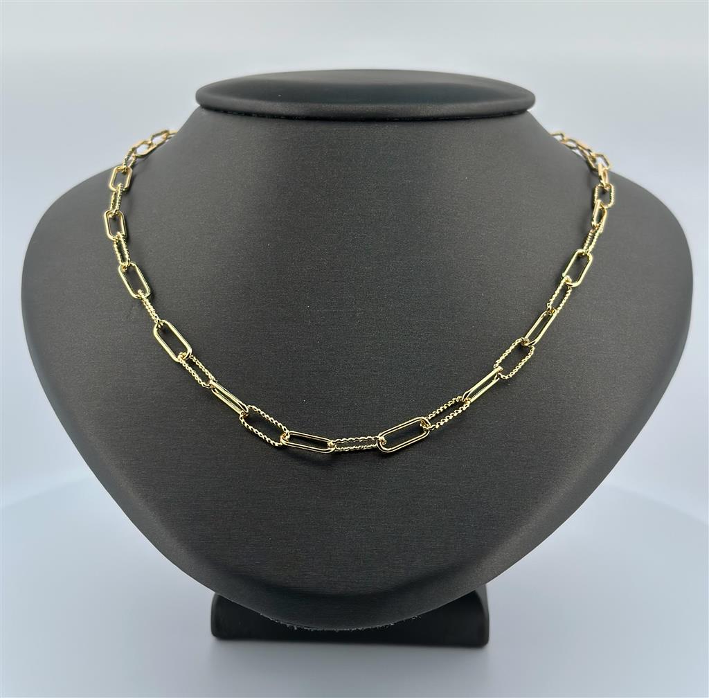 Gold Filled Paper Clip Necklace