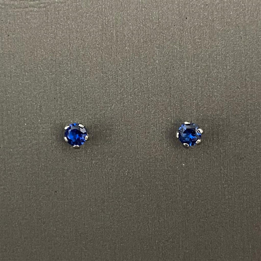 Childrens Sterling Silver September Birthstone Earrings