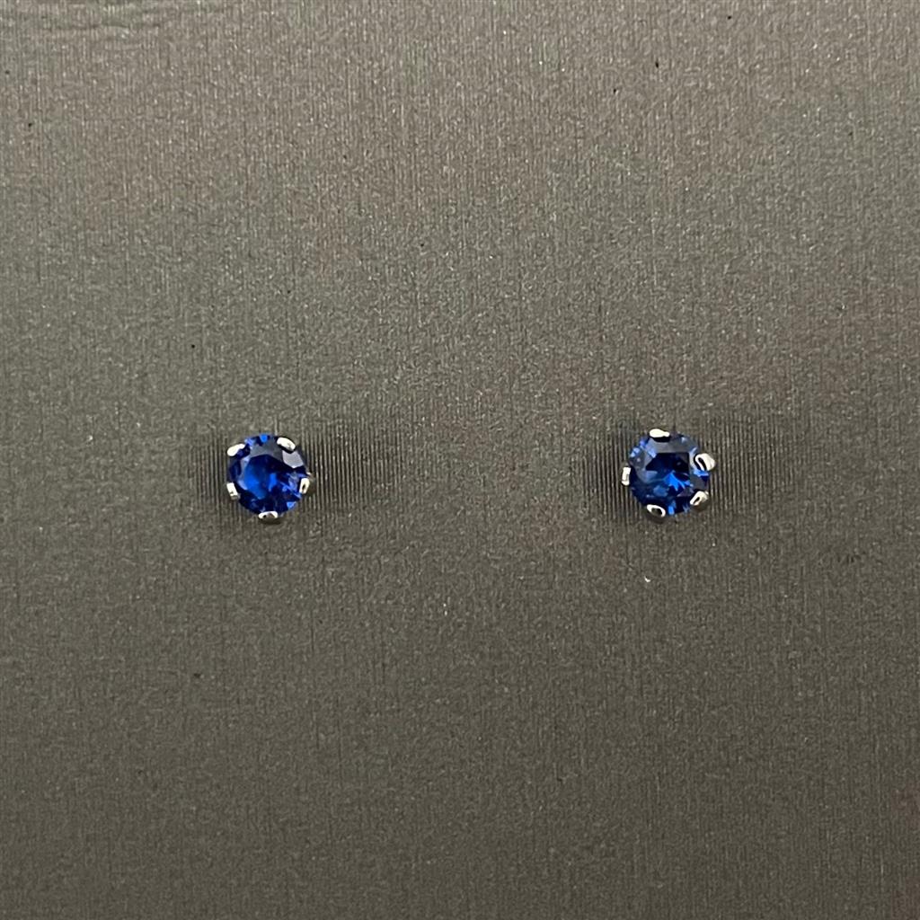 Childrens Sterling Silver September Birthstone Earrings