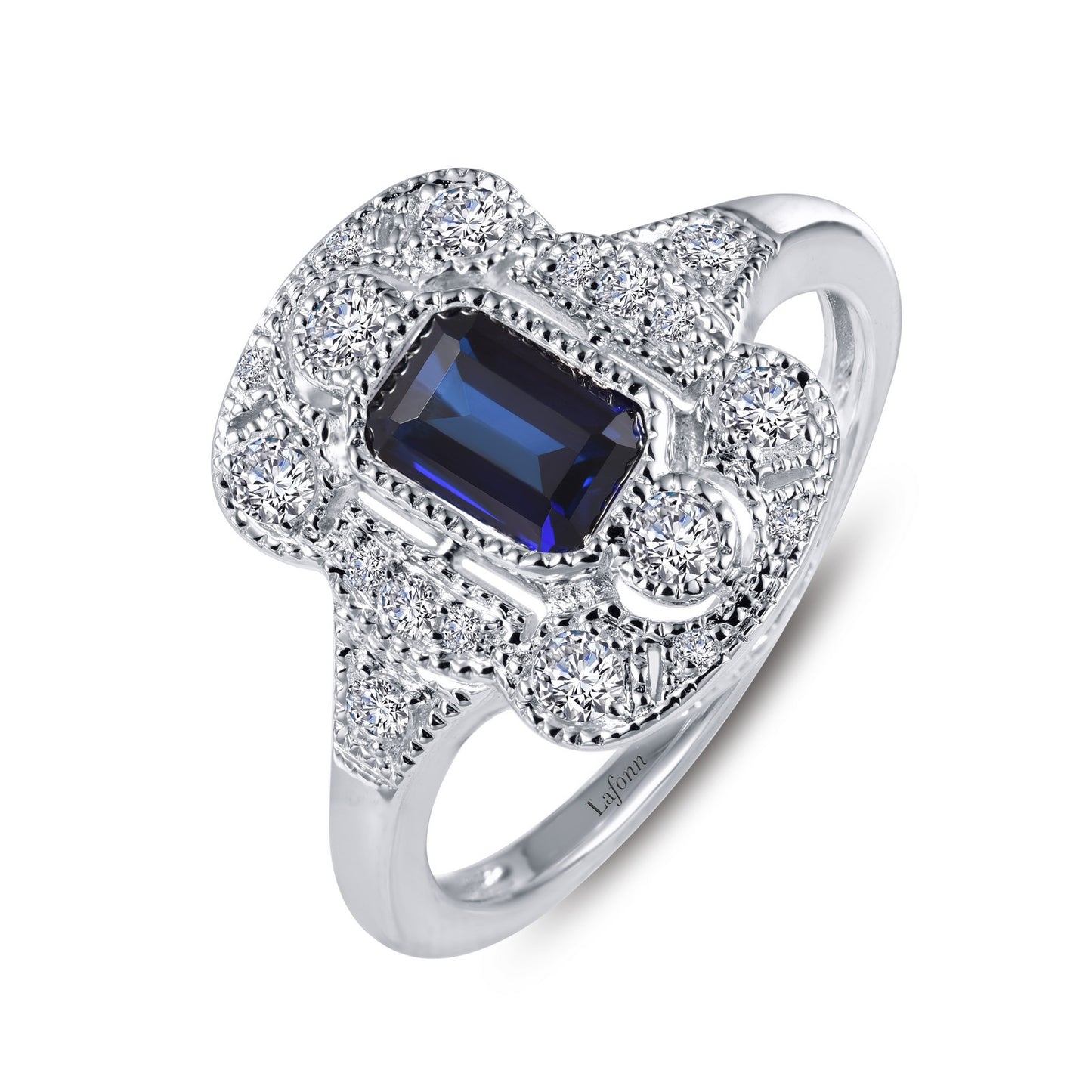 Lafonn Vintage Inspired Sapphire Engagement Ring