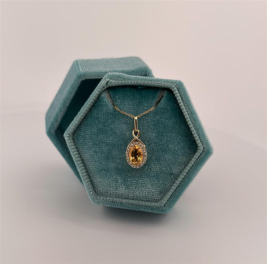 Yellow Gold Citrine Necklace