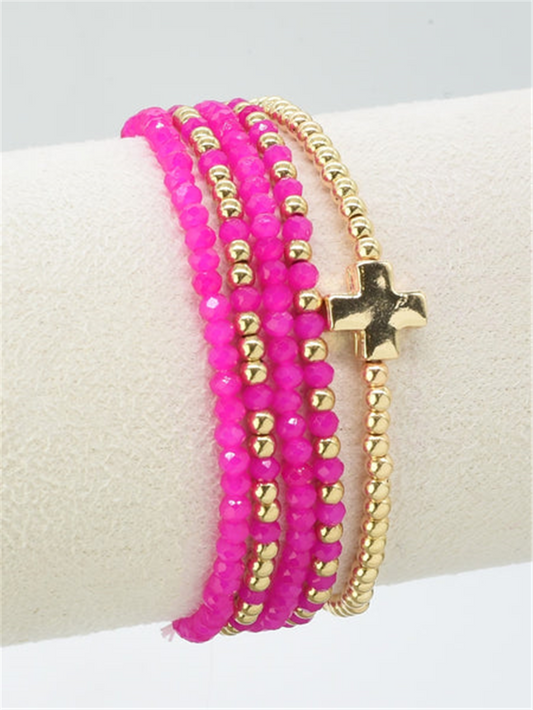 Beaded Cross Stretch Bracelet
