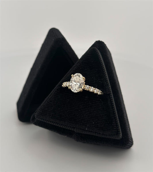 Yellow Gold Oval Lab Grown Diamond Engagement Ring