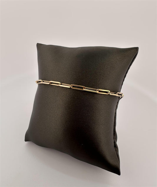 Yellow Gold Paper Clip Bracelet