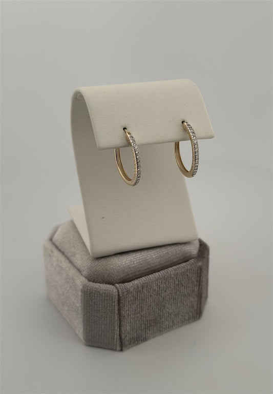 Yellow Gold Diamond Hoop Earrings