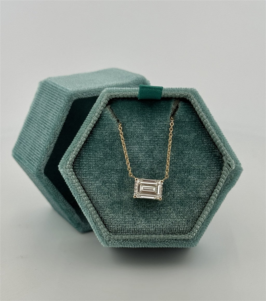 Yellow Gold Lab Grown Diamond Solitaire Necklace
