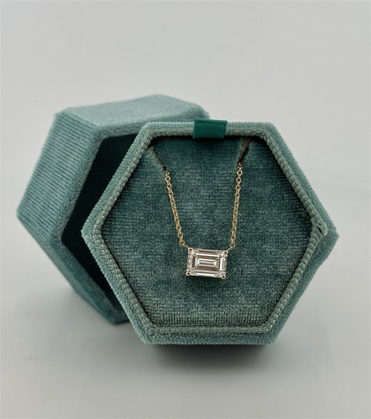 Yellow Gold Lab Grown Diamond Solitaire Necklace