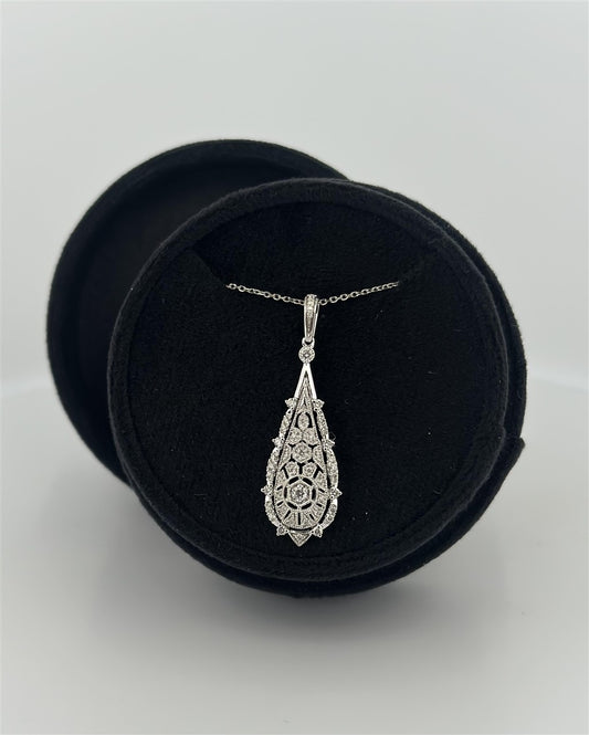 White Gold Vintage Inspired Necklace