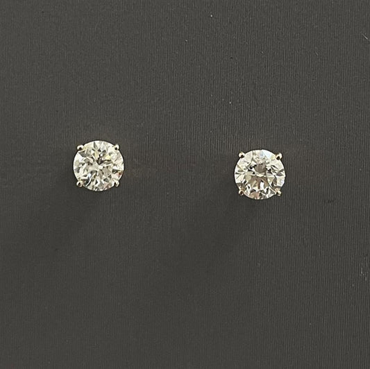 Yellow Gold Diamond Stud Earrings