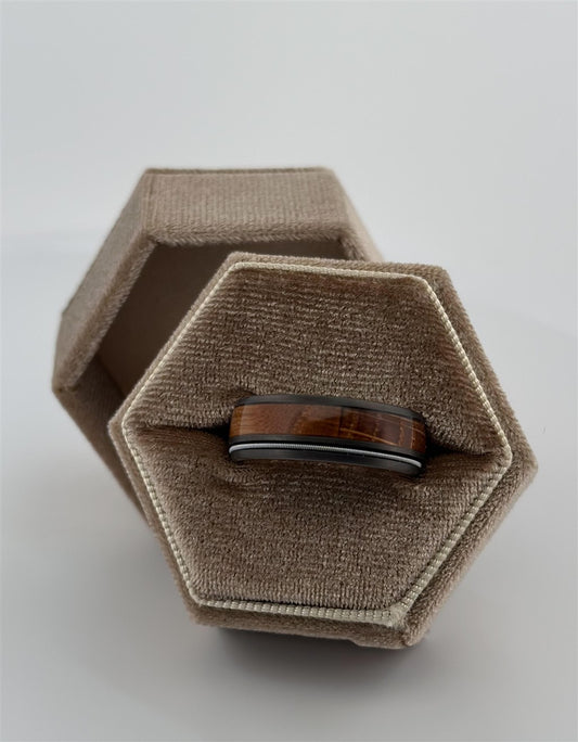 Whiskey Barrel And Guitar String Wedding Band