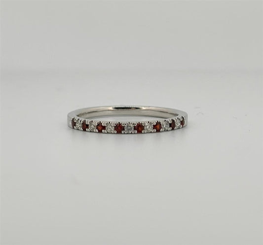 White Gold January Birthstone Stackable Ring