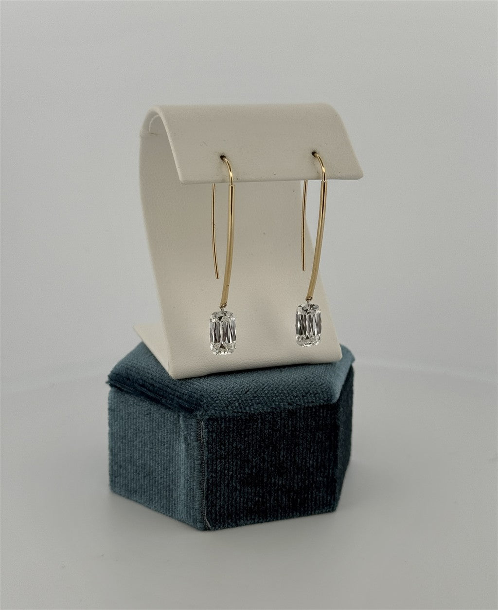 Yellow Gold Lab Grown Dangle Earrings