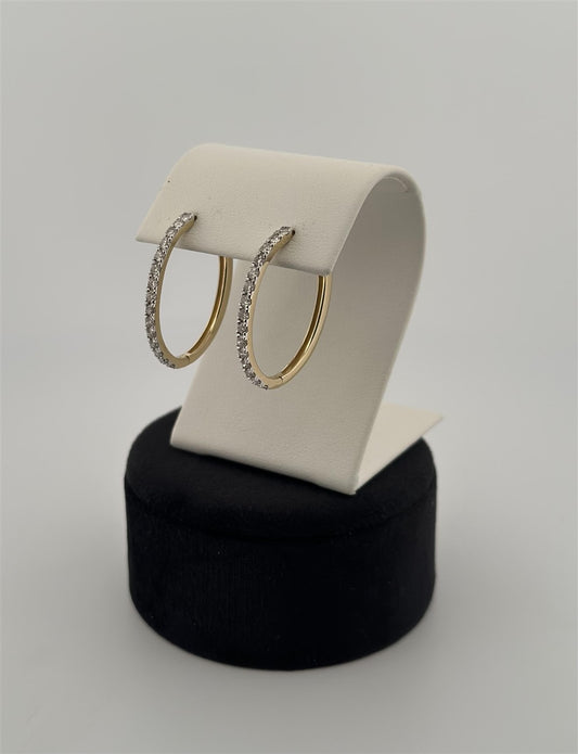 Yellow Gold Diamond Hoop Earrings