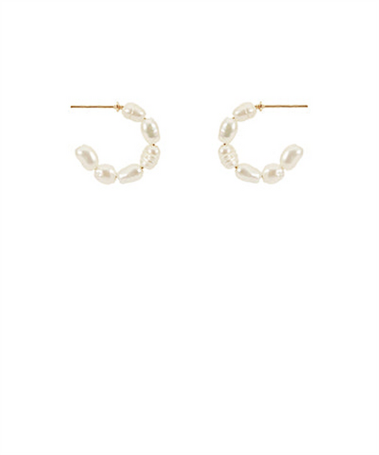 Pearl Hoop Earrings