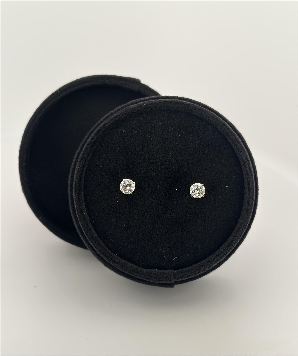 Yellow Gold Lab Grown Diamond Stud Earrings