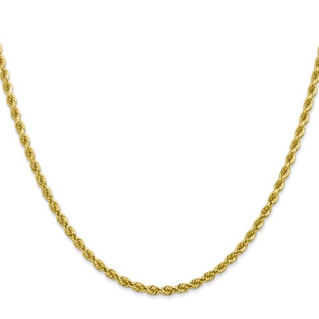 Yellow Gold Diamond Cut Rope Chain