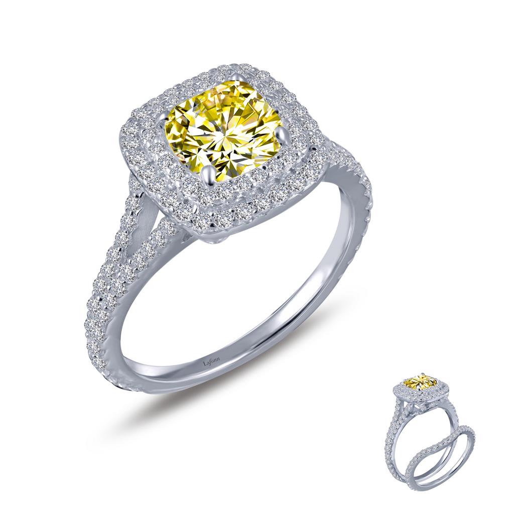 Lafonn Double-Halo Yellow Stone Ring