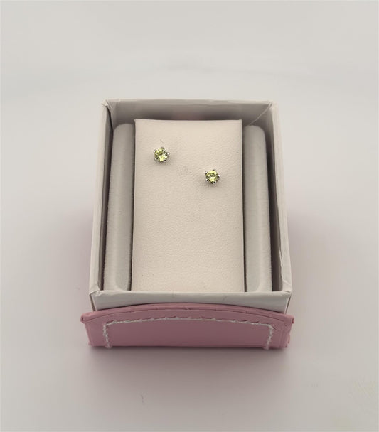 Childrens Sterling Silver August Birthstone Earrings