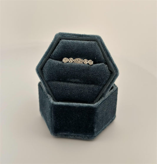 White Gold Vintage Inspired Stackable Ring
