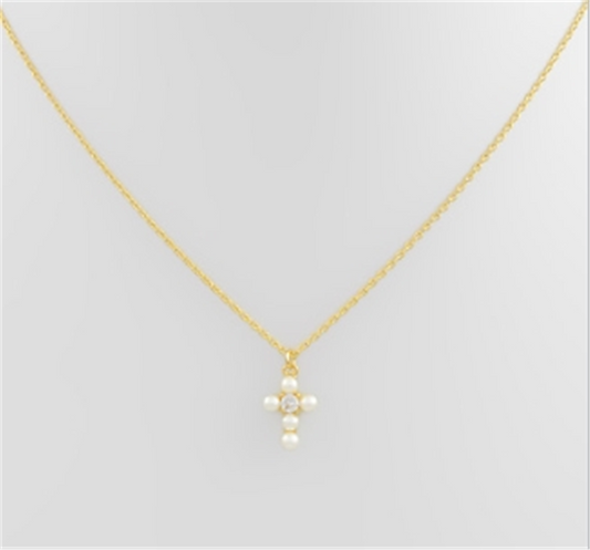 Pearl Cross Necklace