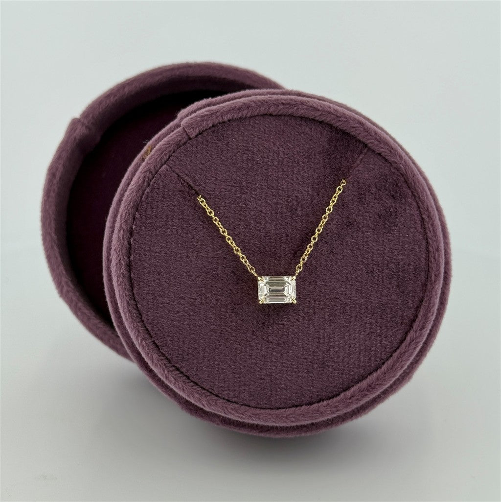 Yellow Gold Lab Grown Diamond Solitaire Necklace