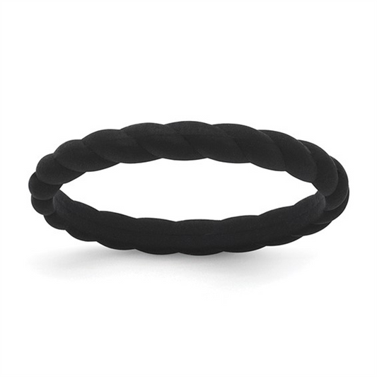 Black Braided Silicone Wedding Band