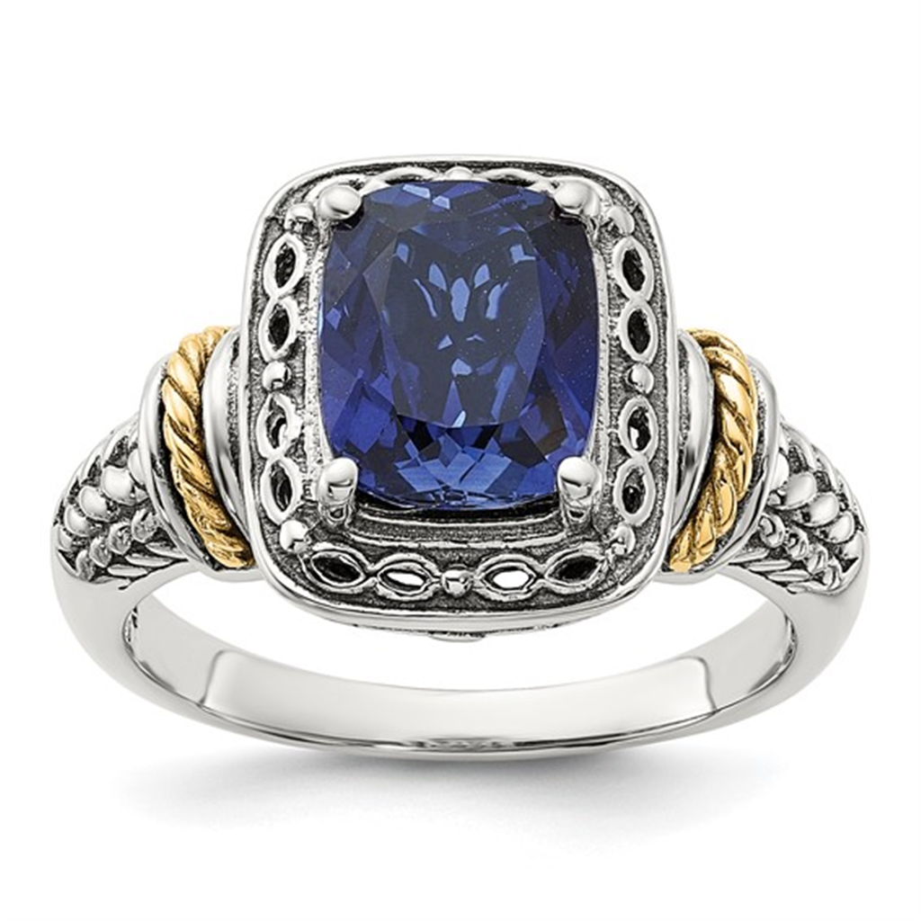 Sterling Silver Lab Created Sapphire Ring