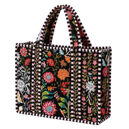 Black Patchwork Quilted Mini Bag