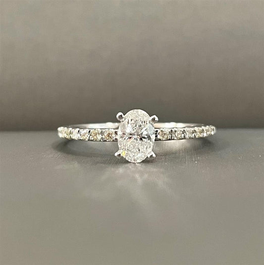 White Gold Diamond Accented Engagement Ring