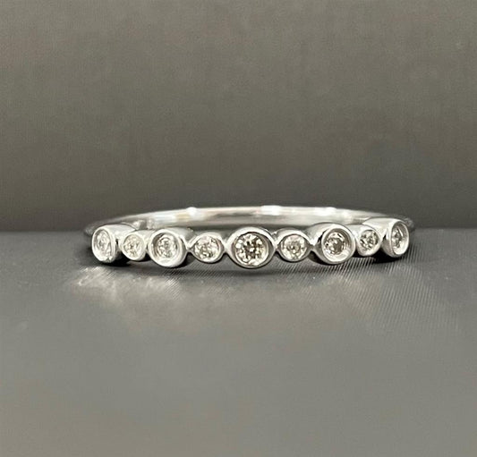 White Gold Round Diamond Stackable Ring