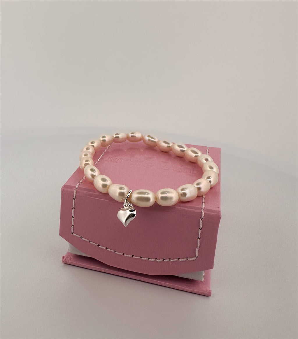 Sterling Silver Stretch Pearl Bracelet