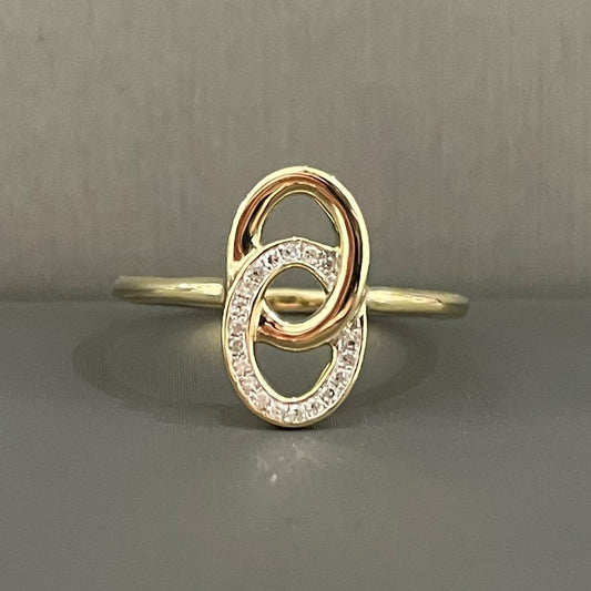 Yellow Gold Double Oval Link Ring