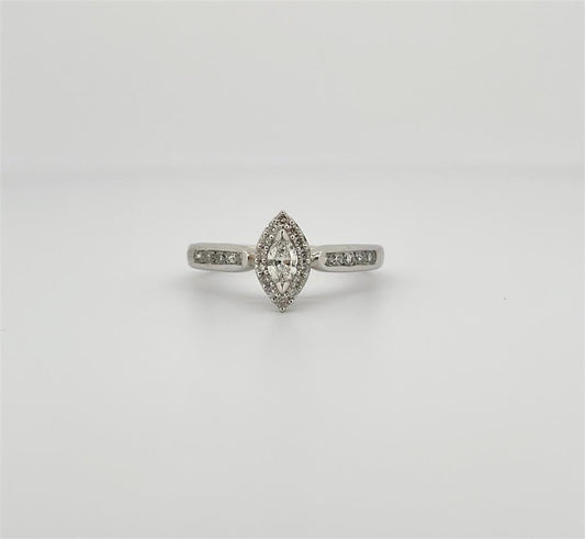 White Gold Marquise Diamond Engagement Ring
