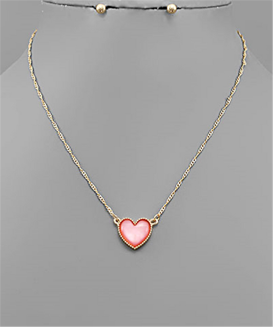Trendy Heart Necklace And Earrings