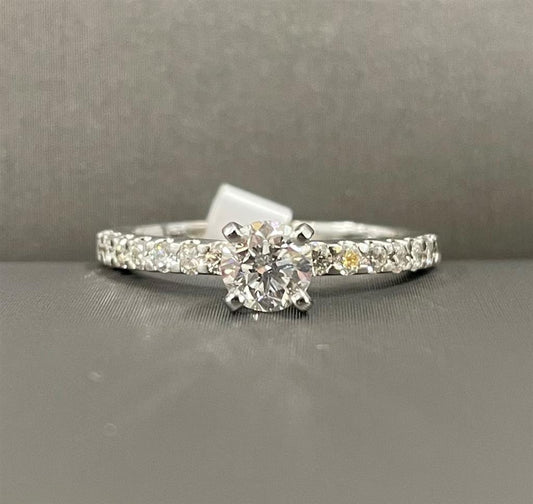 White Gold Round Diamond Engagement Ring