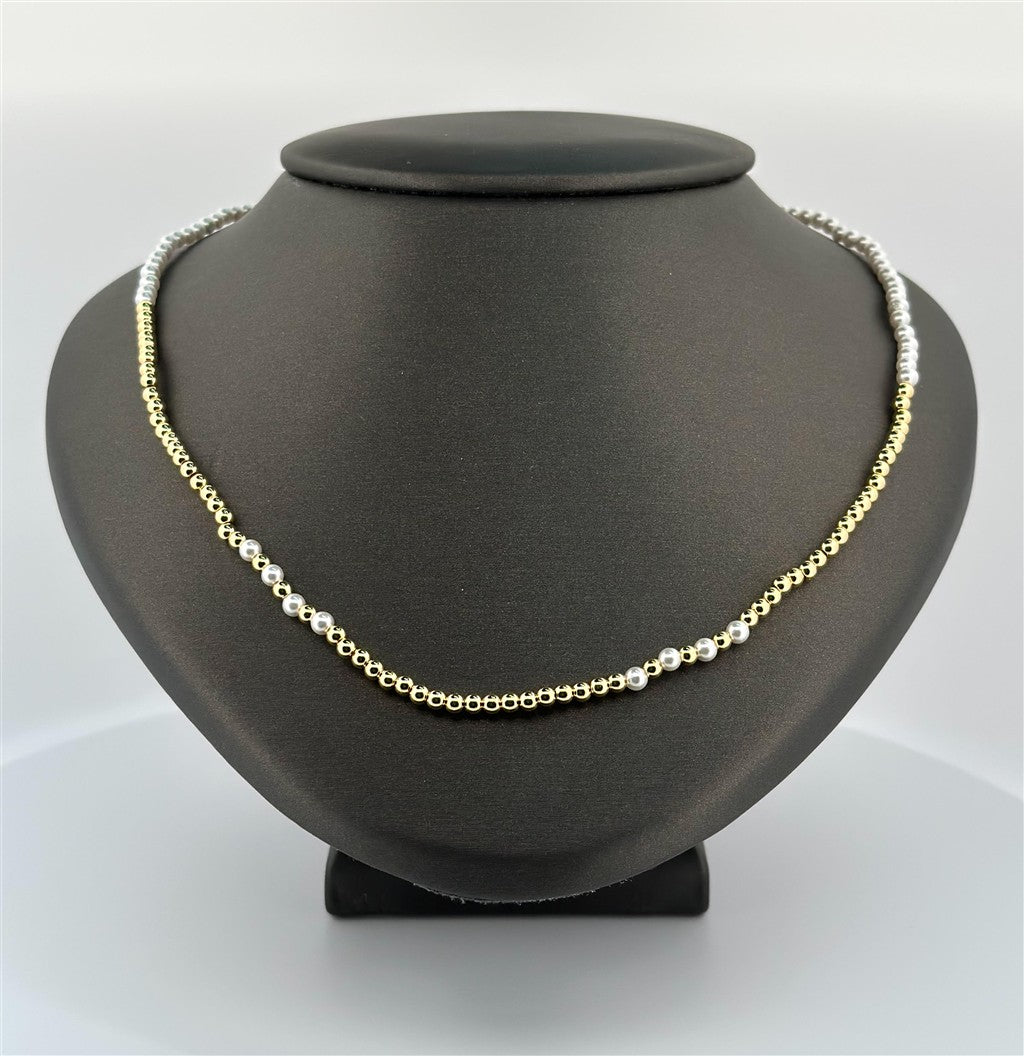 Gold Filled Pearl Beaded Necklace