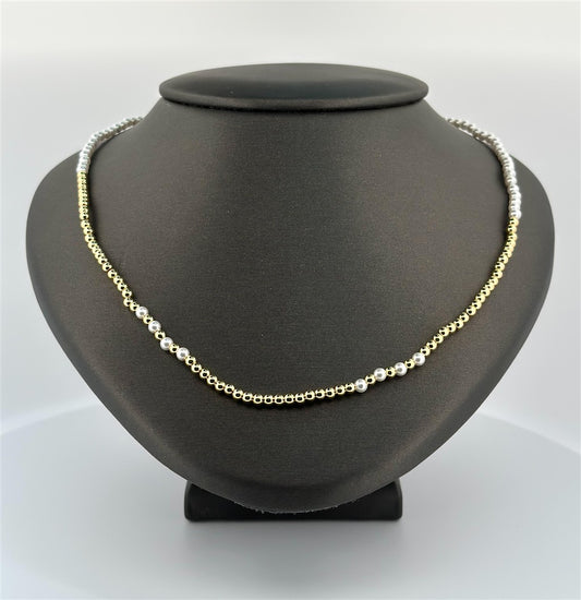 Gold Filled Pearl Beaded Necklace