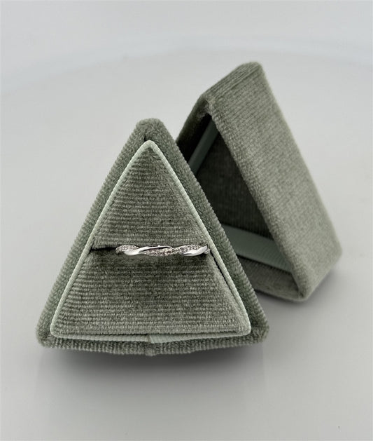 White Gold Diamond Twist Stackable Ring