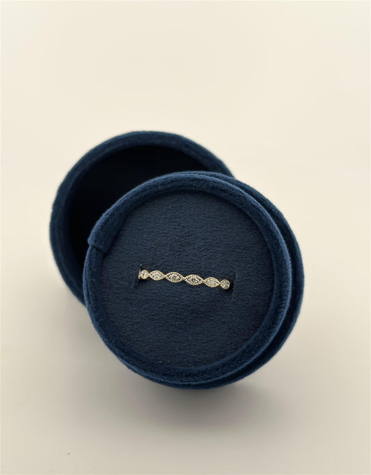 Yellow Gold Vintage Inpsired Diamond Stackable Ring