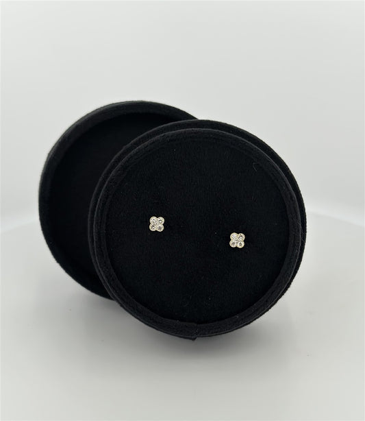 Yellow Gold Diamond Stud Earrings