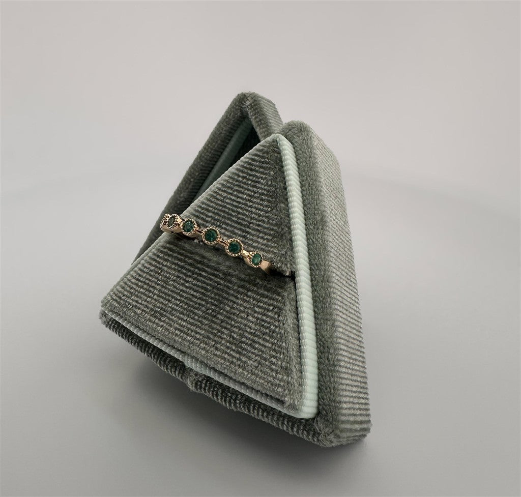 Yellow Gold Emerald Stackable Ring