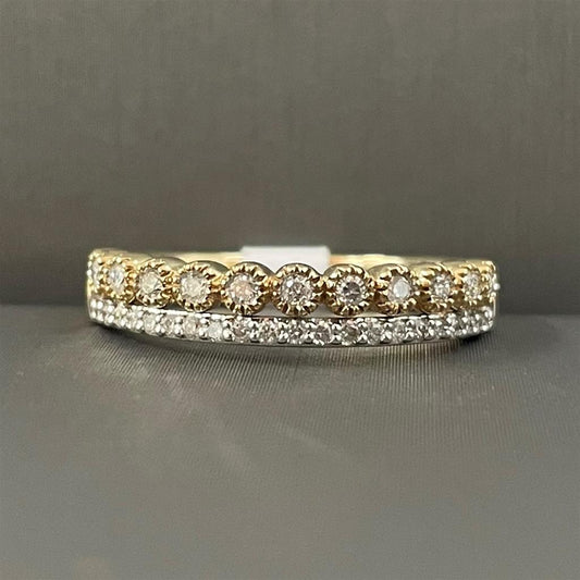 Yellow Gold Vintage Inspired Double Stackable Ring